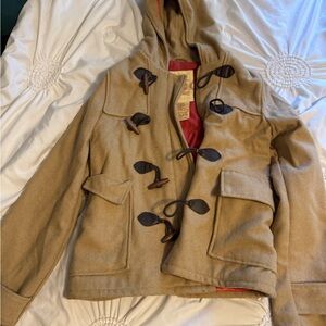 Hollister Tan Kids Jacket with Brown Accents